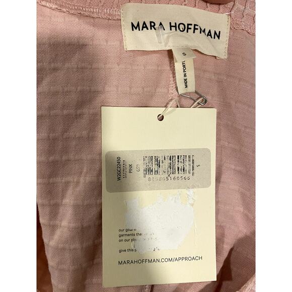 Mara Hoffman Bodysuit Mariana Pink Top Deep V Neck Small - Picture 2 of 8